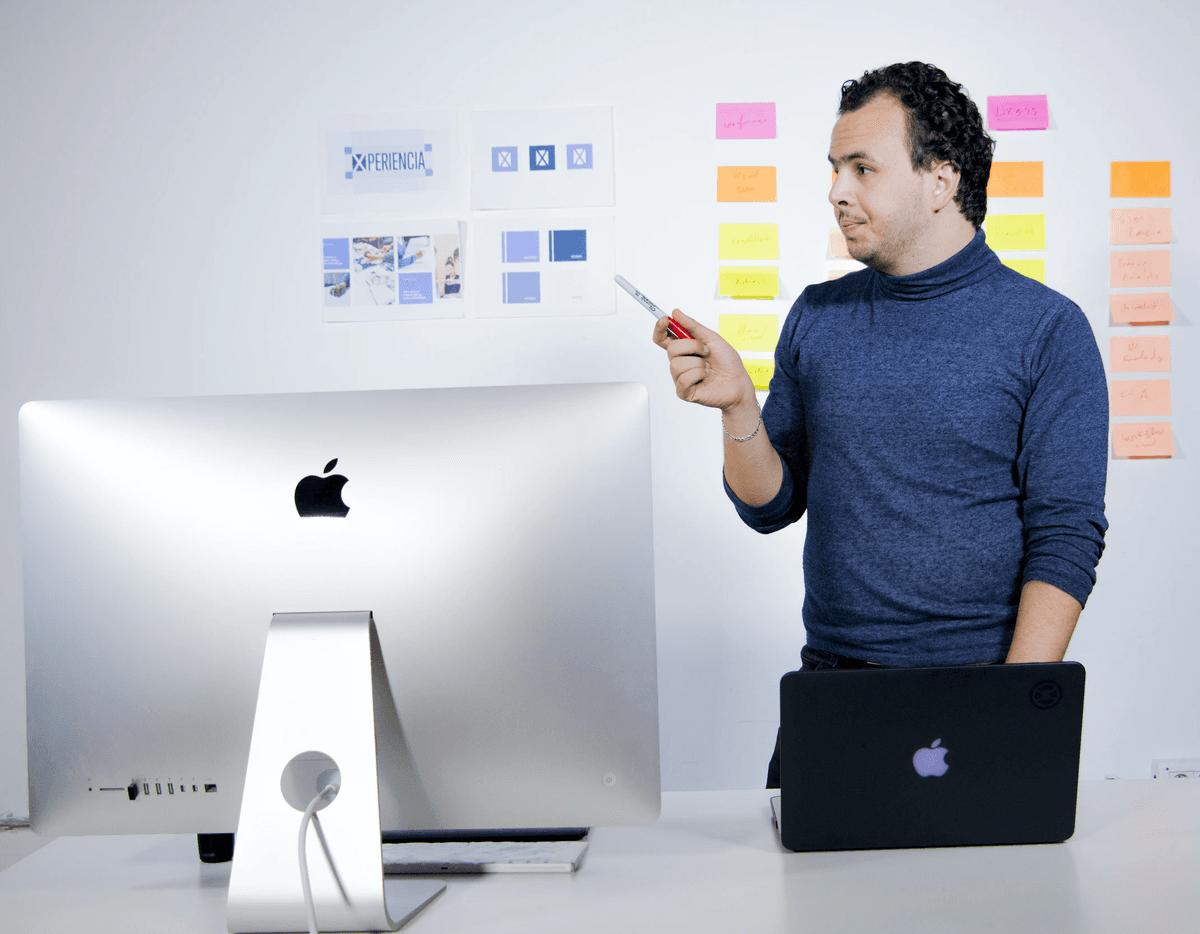 Founder working on business strategy